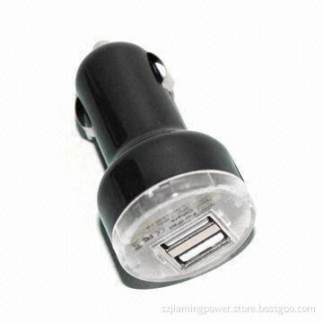 USB In-car Charger for iPhone, iPad and Mobile Phones, 1 or 2.1A Optional USB